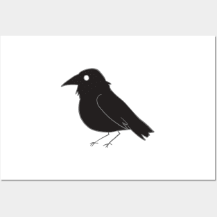 crow illustration Posters and Art